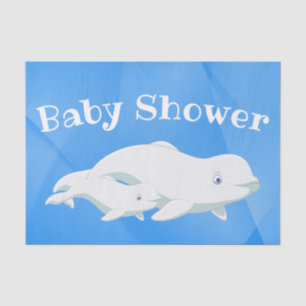Beluga Whale Blue, White Arctic Ocean Baby Seidenpapier