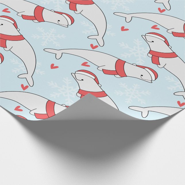 Beluga Whale Christmas Geschenkpapier (Ecke)