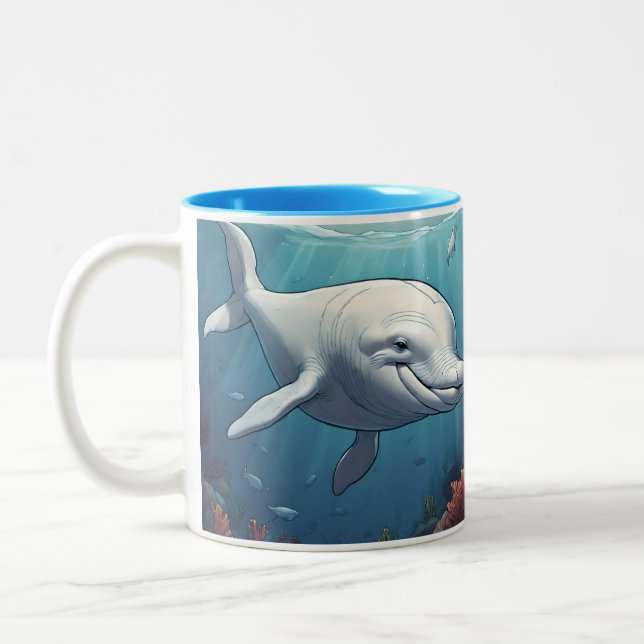 Beluga Whale coffee Zweifarbige Tasse (Links)