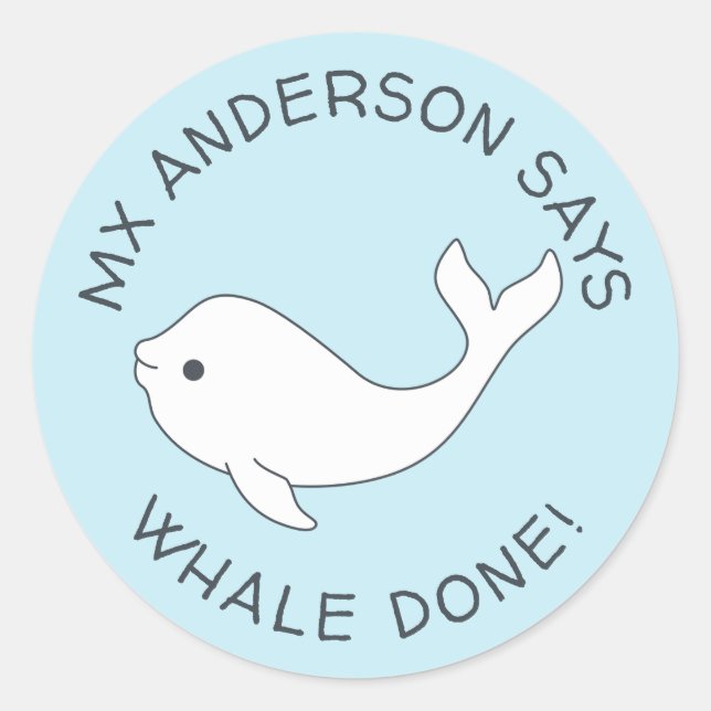 Beluga Whale Done Stickers (Vorderseite)