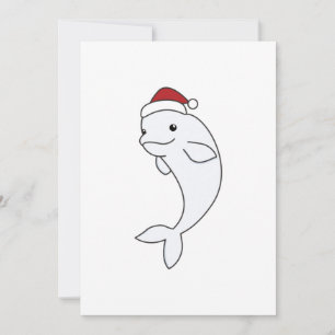 Beluga Whale Frohe Weihnachts Winter Tiere Wale Feiertagskarte