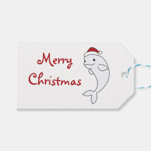 Beluga Whale Frohe Weihnachts Winter Tiere Wale Geschenkanhänger