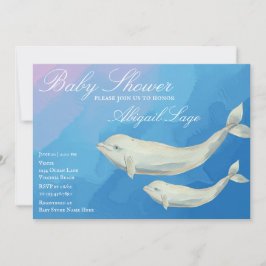 Beluga Whale Mama und Calf Baby Dusche Einladung