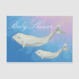 Beluga Whale Mama und Calf Baby Dusche Seidenpapier