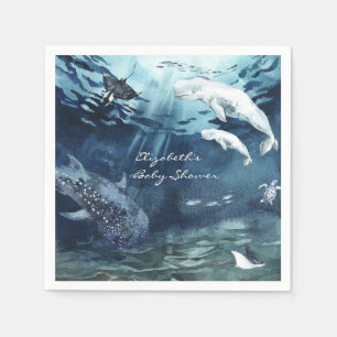 Beluga Whale Ocean Baby Show Napkins Serviette