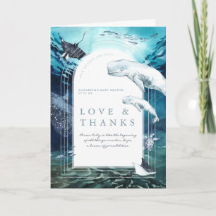 Beluga Whale Ocean   Babydusche Vielen Dank Dankeskarte