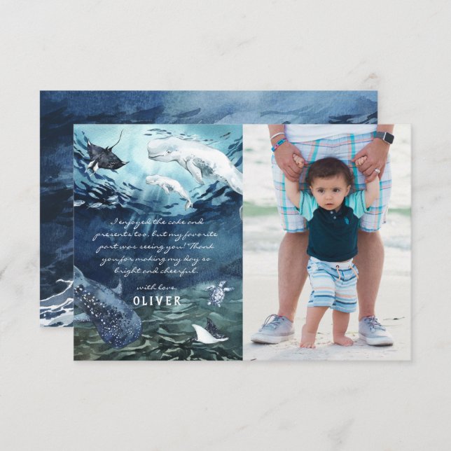 Beluga Whale Ocean | Foto Vielen Dank Dankeskarte (Vorne/Hinten)