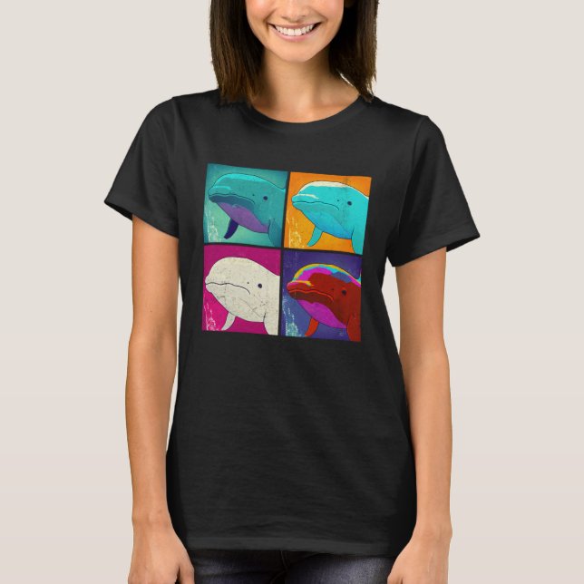 Beluga Whale Pop Illustration Colorful Animal Men T-Shirt (Vorderseite)