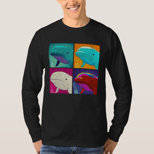 Beluga Whale Pop Illustration Colorful Animal Men T-Shirt (Vorderseite)