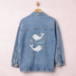 Beluga Whale Pun Denim Jacket Jeansjacke