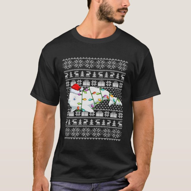 Beluga Whale Santa Ugly Beluga Whale T-Shirt (Vorderseite)