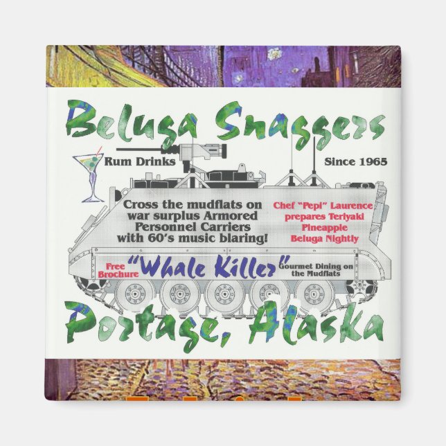 Beluga Whale Snaggers Portage Alaska Magnet (Vorne)