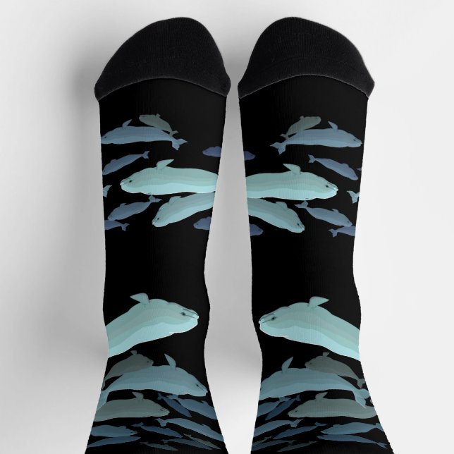 Beluga Whale Socks  Whale Art Socks Customize Socken (Oben)