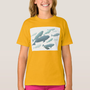 Beluga Whale T - Shirt Bio Whale Art Shirt