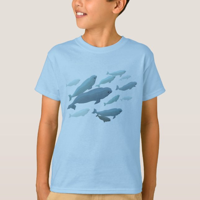 Beluga Whale T - Shirt Kid's Whale Art Shirt (Vorderseite)