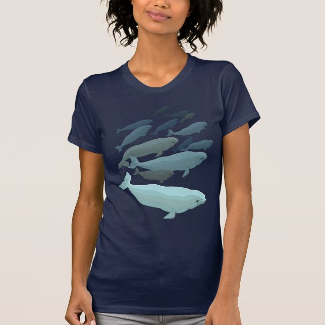 Beluga Whale T - Shirt Unisex Whale Art Shirts (Vorderseite)