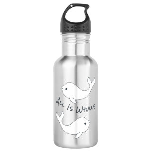 Beluga Whale Water Flasche (dunkler Text) Edelstahlflasche