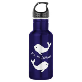 Beluga Whale Water Flasche (weißer Text) Edelstahlflasche