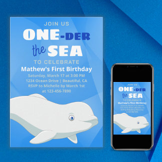 Beluga Whale Weißer arktischer Ozean Erster Geburt Einladung