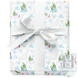 Beluga Whales Wrapping Paper Geschenkpapier