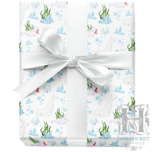 Beluga Whales Wrapping Paper Geschenkpapier