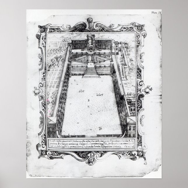 Belvedere Court im Vatikan Rome, 1581 Poster (Vorne)