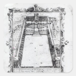 Belvedere Court im Vatikan Rome, 1581 Quadratischer Aufkleber