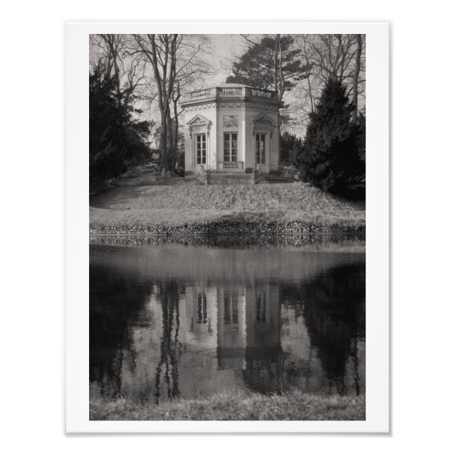 Belvedere Teahouse in Schwarz & Weiß Fotodruck (Vorne)
