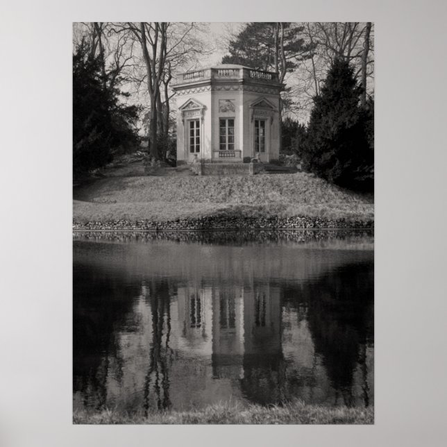 Belvedere Teahouse in Schwarz & Weiß Poster (Vorne)
