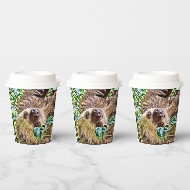 bemalt Sloth Square Pappbecher (Multi)