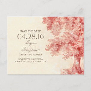 bemalte alte Baum Vintage Save-the-Date-Postkarten Ankündigungspostkarte