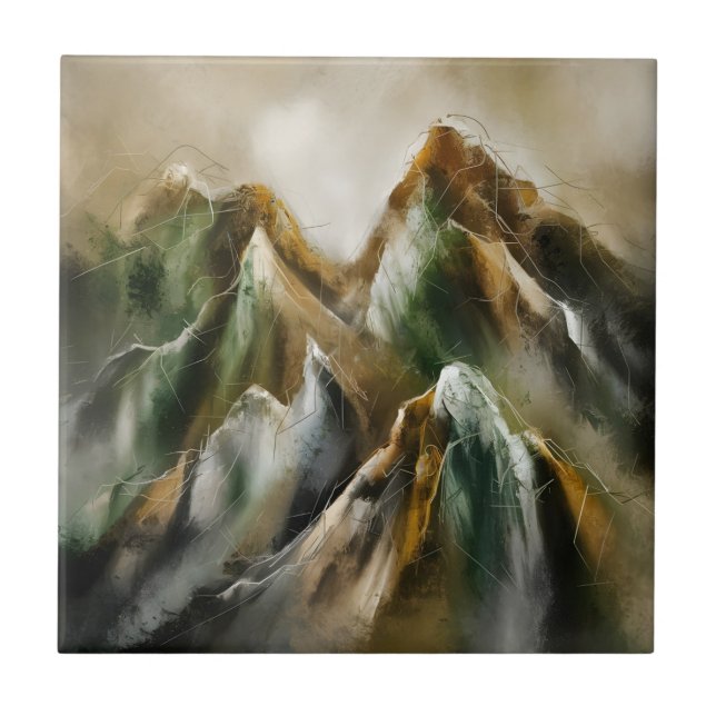 Bemalte Berge  Fliese (Vorderseite)