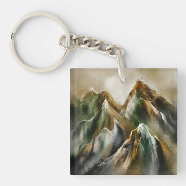 Bemalte Berge  Schlüsselanhänger (Vorderseite)