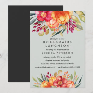 bemalte Blume Bridesmaids Luncheon Hochzeit Einladung