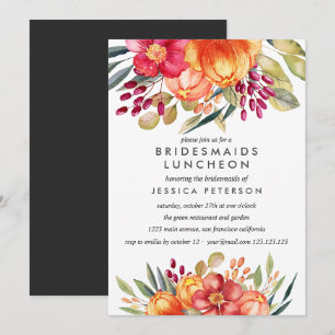 bemalte Blume Bridesmaids Luncheon Hochzeit Einladung