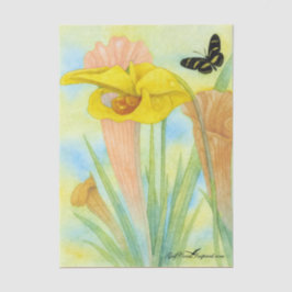 Bemalte Blüten Schlangenblatt-Taschentücher Seidenpapier