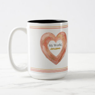 Bemalte Herz-Mutter-Zitat-Kunst Zweifarbige Tasse