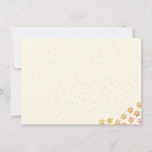 Bemalte Hundepfotenabdrücke Aquarell Blank Creme Mitteilungskarte