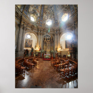 Bemalte Kuppel, Barockkapelle Innenraum Poster