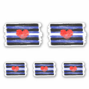 BEMALTE LEDER-Pride-Flagge und -Symbol Aufkleber