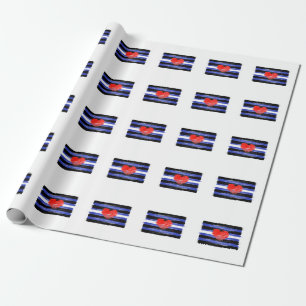BEMALTE LEDER-Pride-Flagge und -Symbol Geschenkpapier