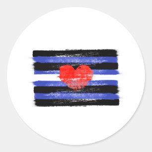 BEMALTE LEDER-Pride-Flagge und -Symbol Runder Aufkleber