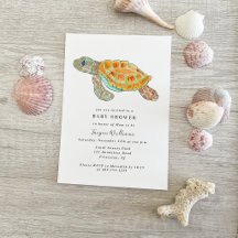 Bemalte Meeresschildkröte Baby Shower