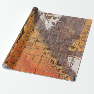 Bemalte Mosaikziegelwand, Nahaufnahme von Graffiti Geschenkpapier