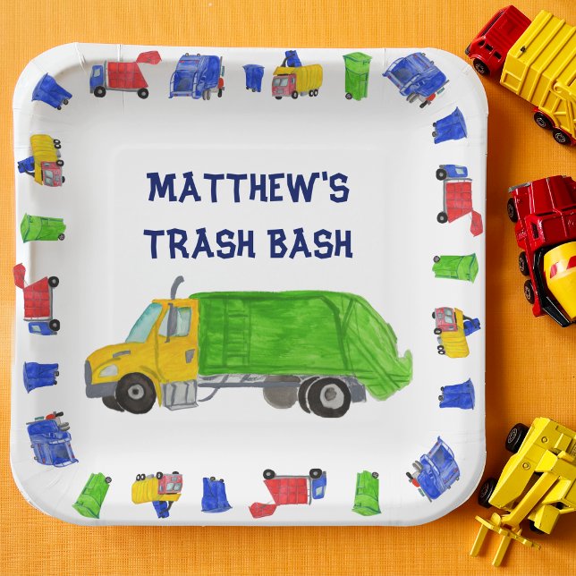 Bemalte Müllwagen Jungen Müll Bash Party Pappteller (Von Creator hochgeladen)