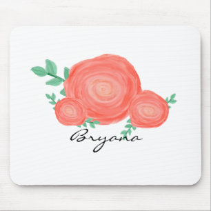 Bemalte orangefarbene Blumengewächse moderne Mausp Mousepad