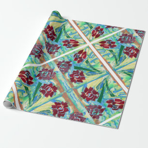 Bemalte Spitzenrosen Geschenkpapier
