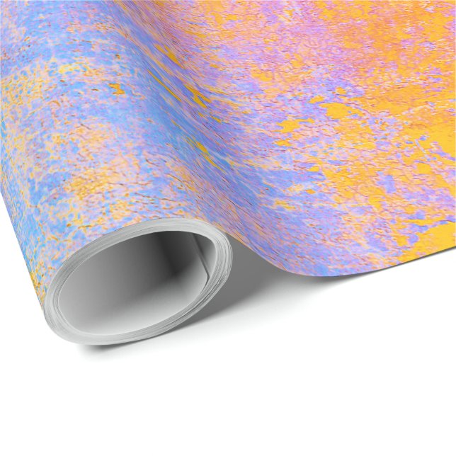 bemalte Textur in Sonnenuntergangsfarben Geschenkpapier (Rolleneckpunkt)