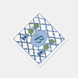 Bemalte Topiary Chinoiserie Ingwertöpfe Krug Serviette