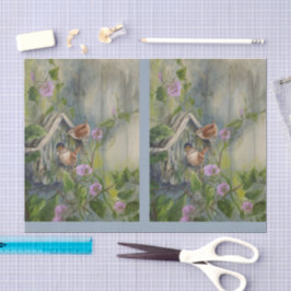 Bemalte Zaunkönige DBL Seidenpapier